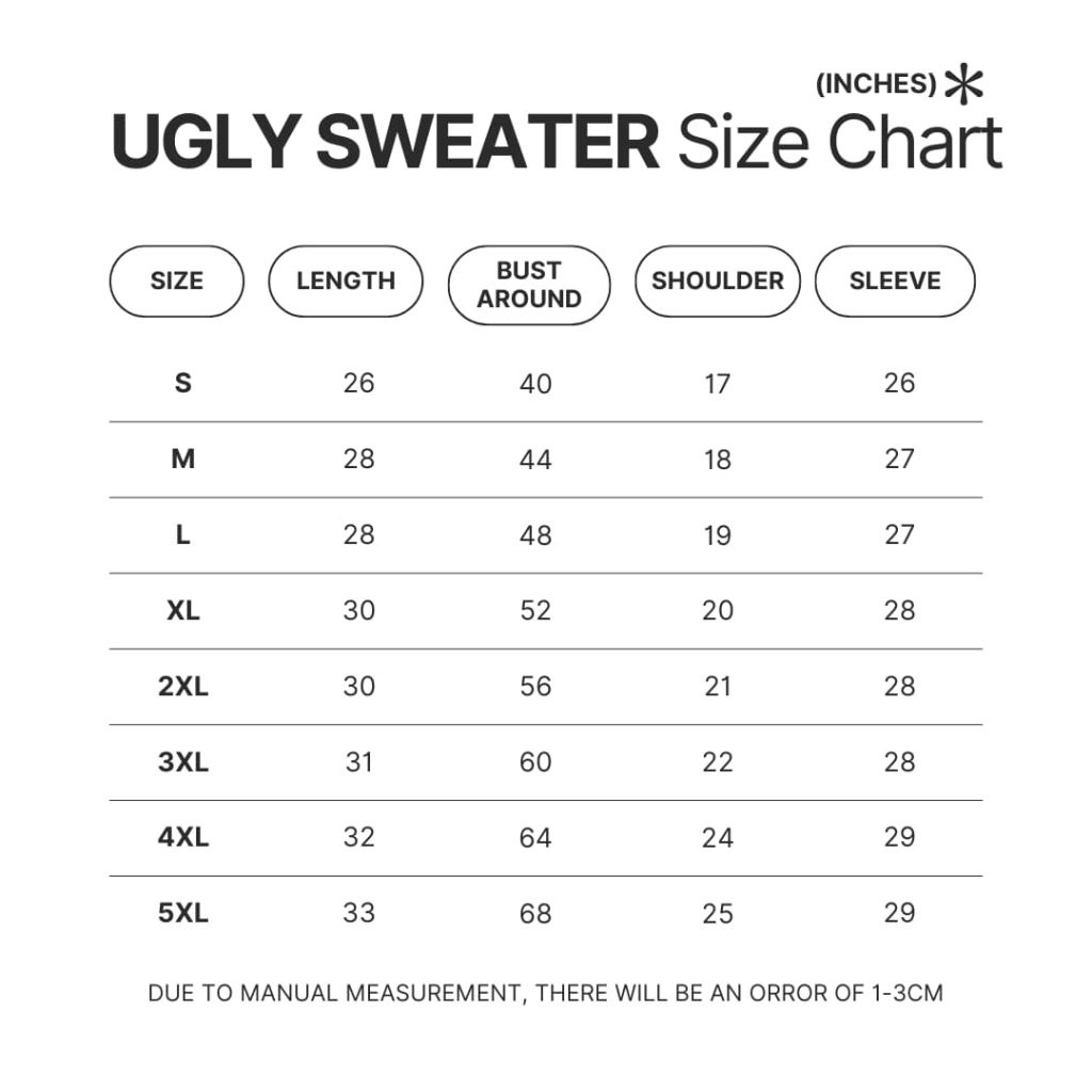 Ugly Sweater Size Chart - Schnauzer Gifts