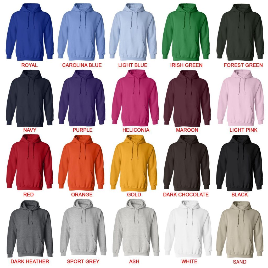 hoodie color chart - Schnauzer Gifts