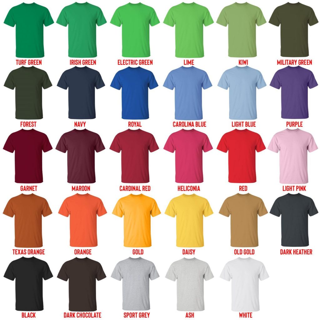 t shirt color chart - Schnauzer Gifts