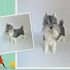 23cm Realistic Miniature Schnauzer Dog Animal Model Figurine Kids Plush Toy Home Ornament Collection New 2 - Schnauzer Gifts