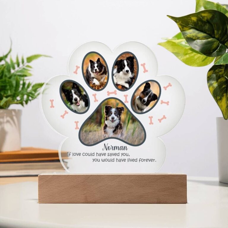 Dog Memorial Paw Acrylic Plaque - Schnauzer Gifts