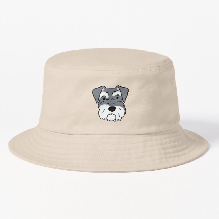 Miniature Schnauzer Face Illustration Bucket Hat - Schnauzer Gifts