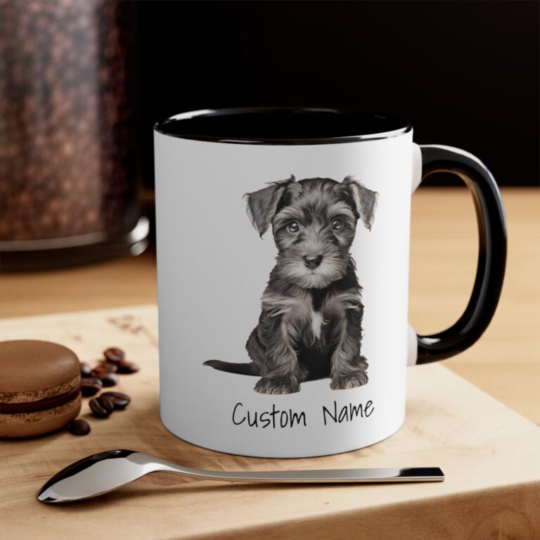 Miniature Schnauzer Puppy Custom Name Mug - Schnauzer Gifts